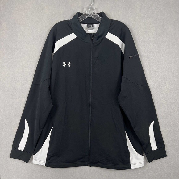 NWT Under Armour Jacket Mens XXL Black N White Colorblock  Full Zip Long Sleeve - Picture 1 of 12